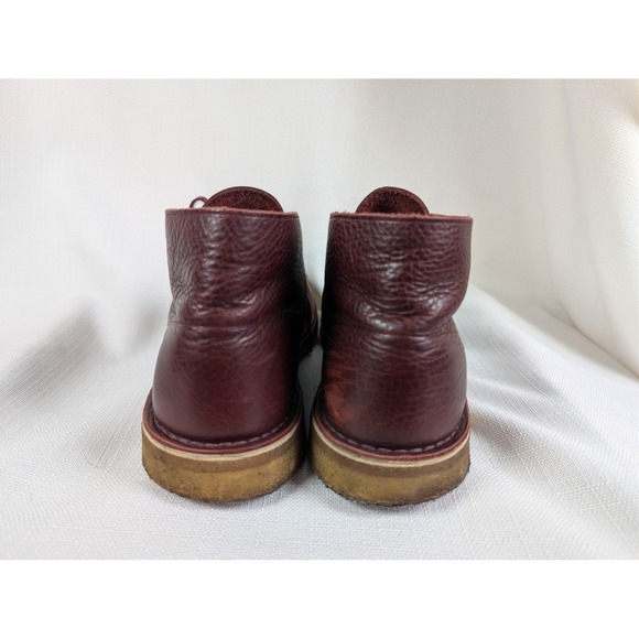 Clarks Desert Lace up Chukka Boots Mens Bergundy Leather Mens Size 10 Minimalist
